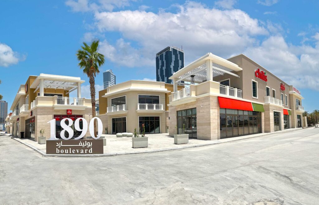 Commercial property in Bahrain featuring minimalist architecture