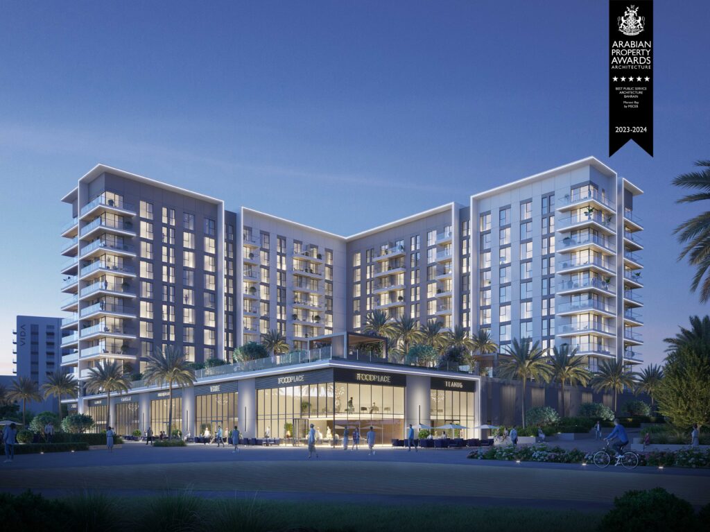MARASSI-BAY-1 Arabian property award winner featuring minimalist architecture