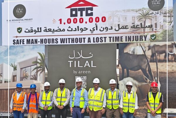MSCEB and AOTC team celebrating 1,000,000 safe man-hours at Tilal by Areen